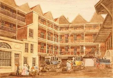 Bull and Mouth Inn Yard, ca. 1806